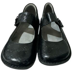 Alegria Women's Pal-790 Black Sparkle Leather Clogs Sz 37